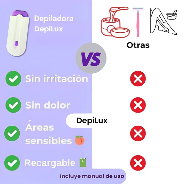 DepiLux - Depiladora que Elimina Vellos de Raíz y Cuida Tu Piel.