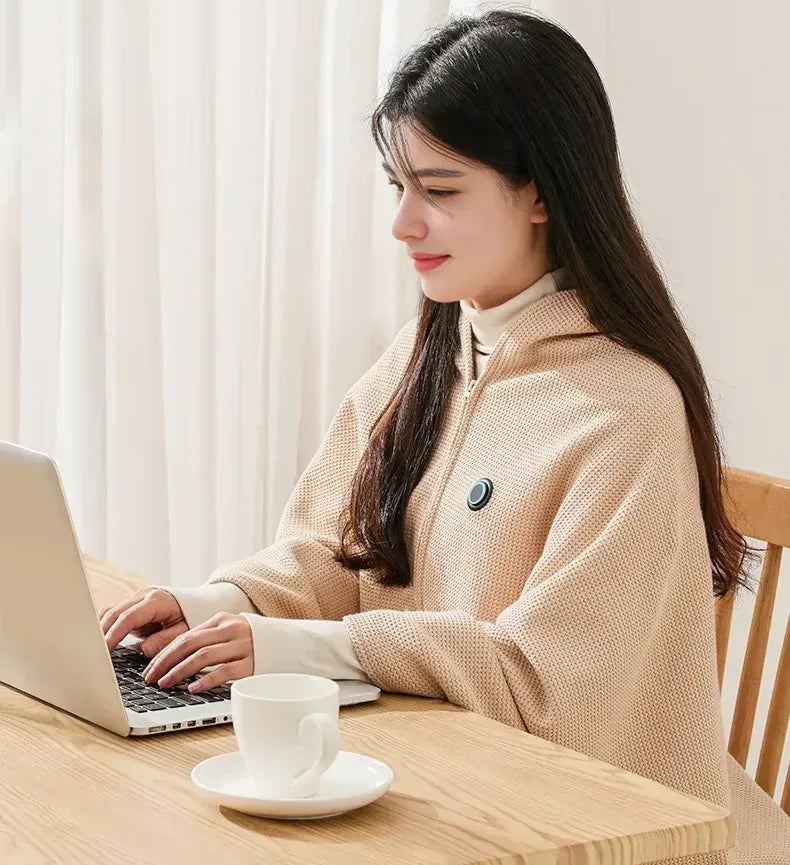 CozyWrap - Poncho Calefaccionado Suave y Portátil